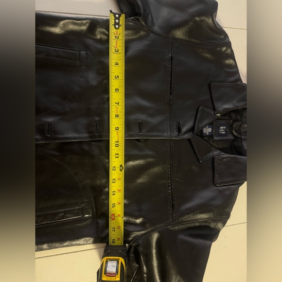 Kids GAP Black Genuine Leather Jacket Size XL - Picture 6 of 7